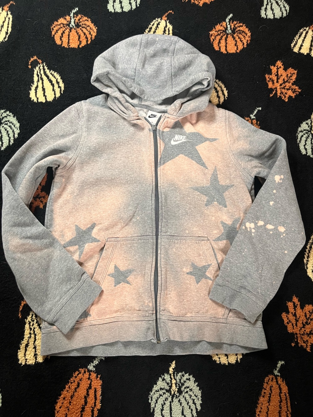 #41 Nike Kids Gray Star Zip Hoodie with Faded Pink Wash  availble on live sept 7